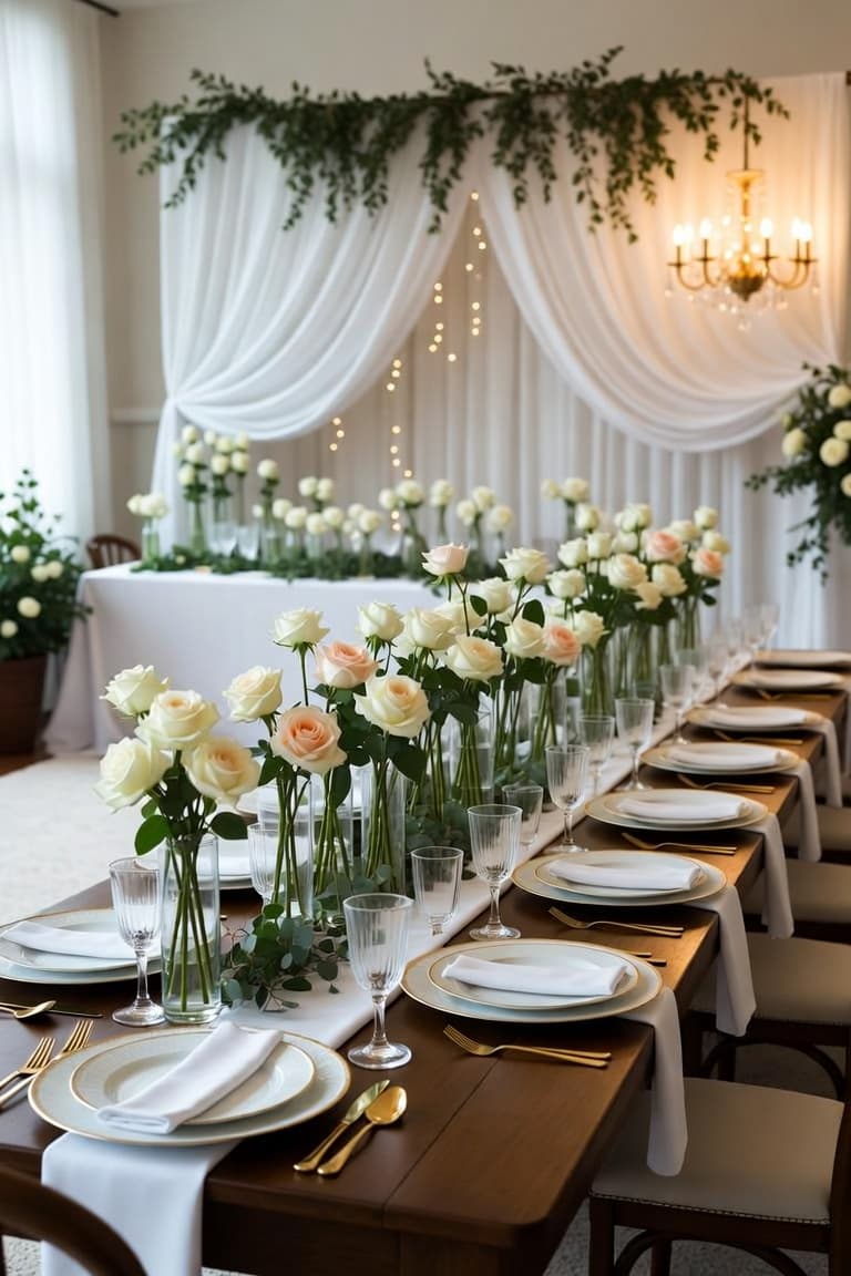 Ivory and blush bud vases
