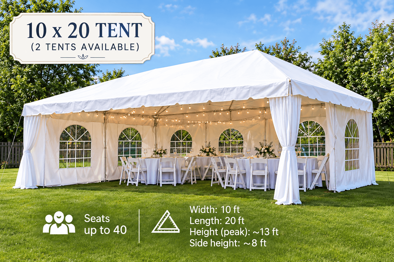 Ivory Frame Tent 10×20