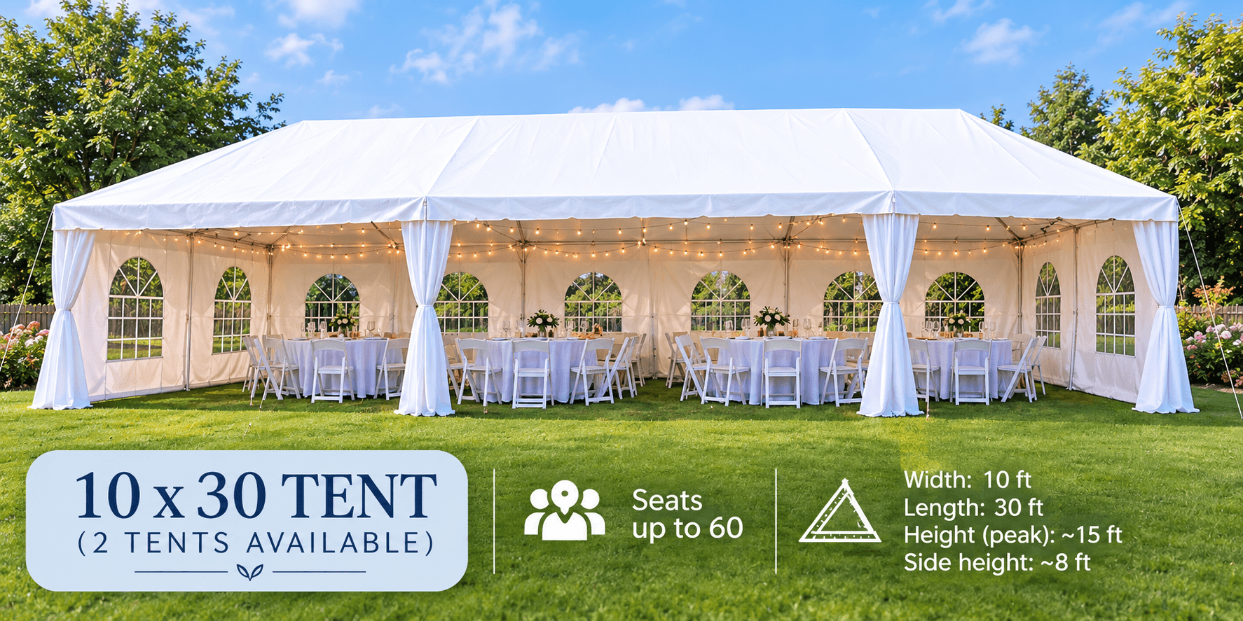 Ivory Frame Tent 10×30