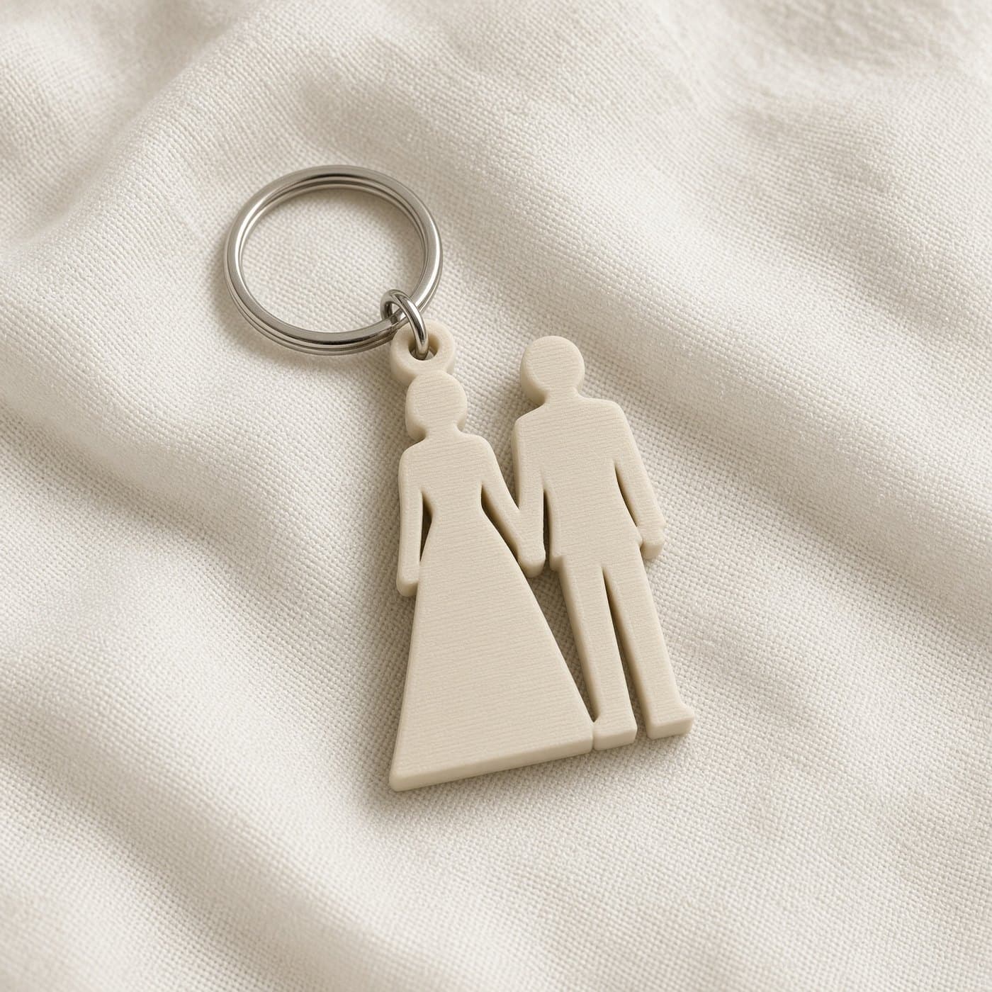 Bride & Groom Silhouette Keychain