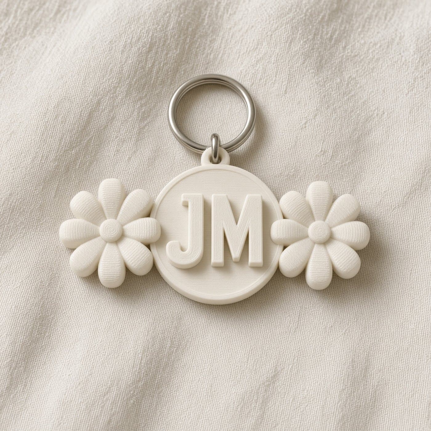 Floral Monogram Keychain