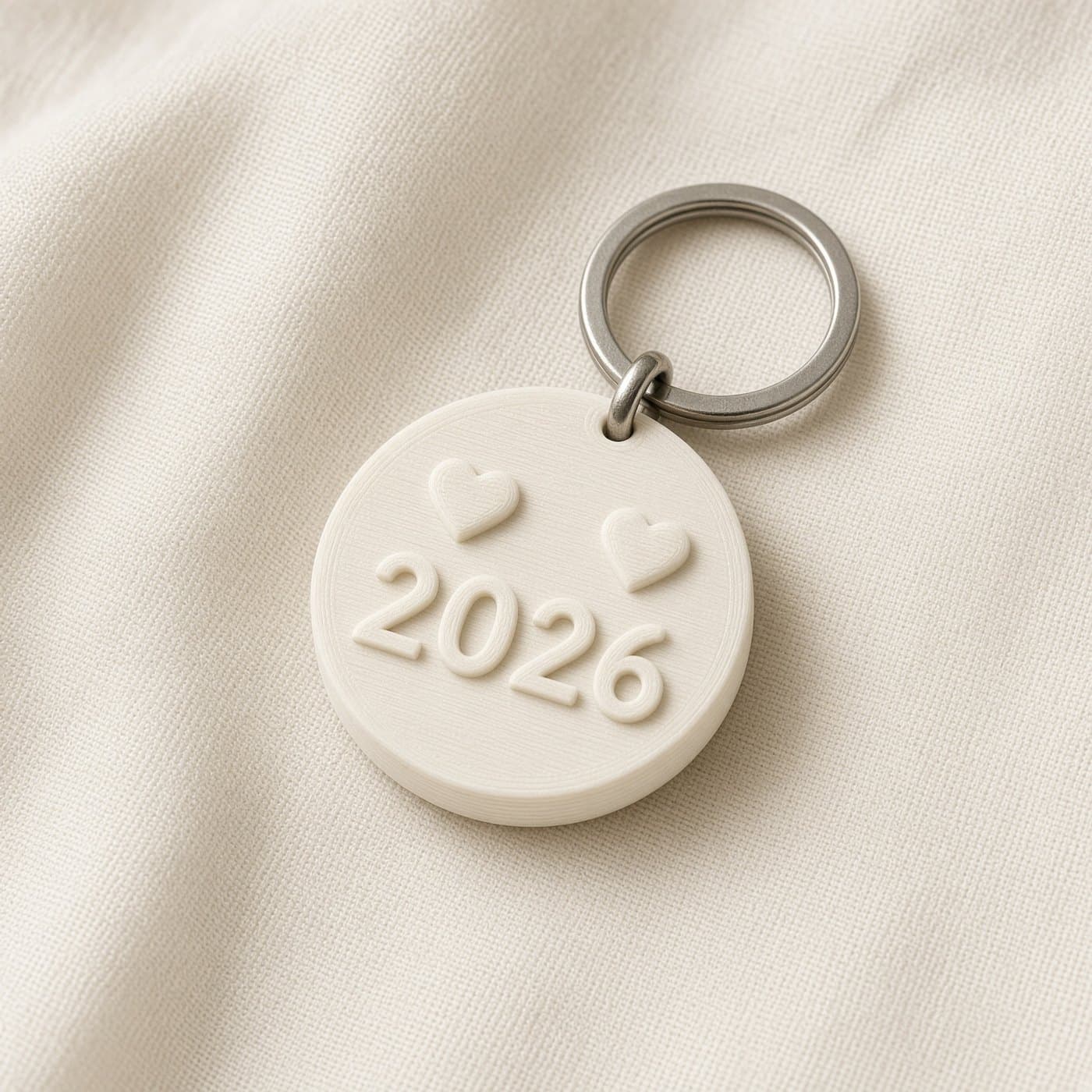 Heart Date Tag Keychain