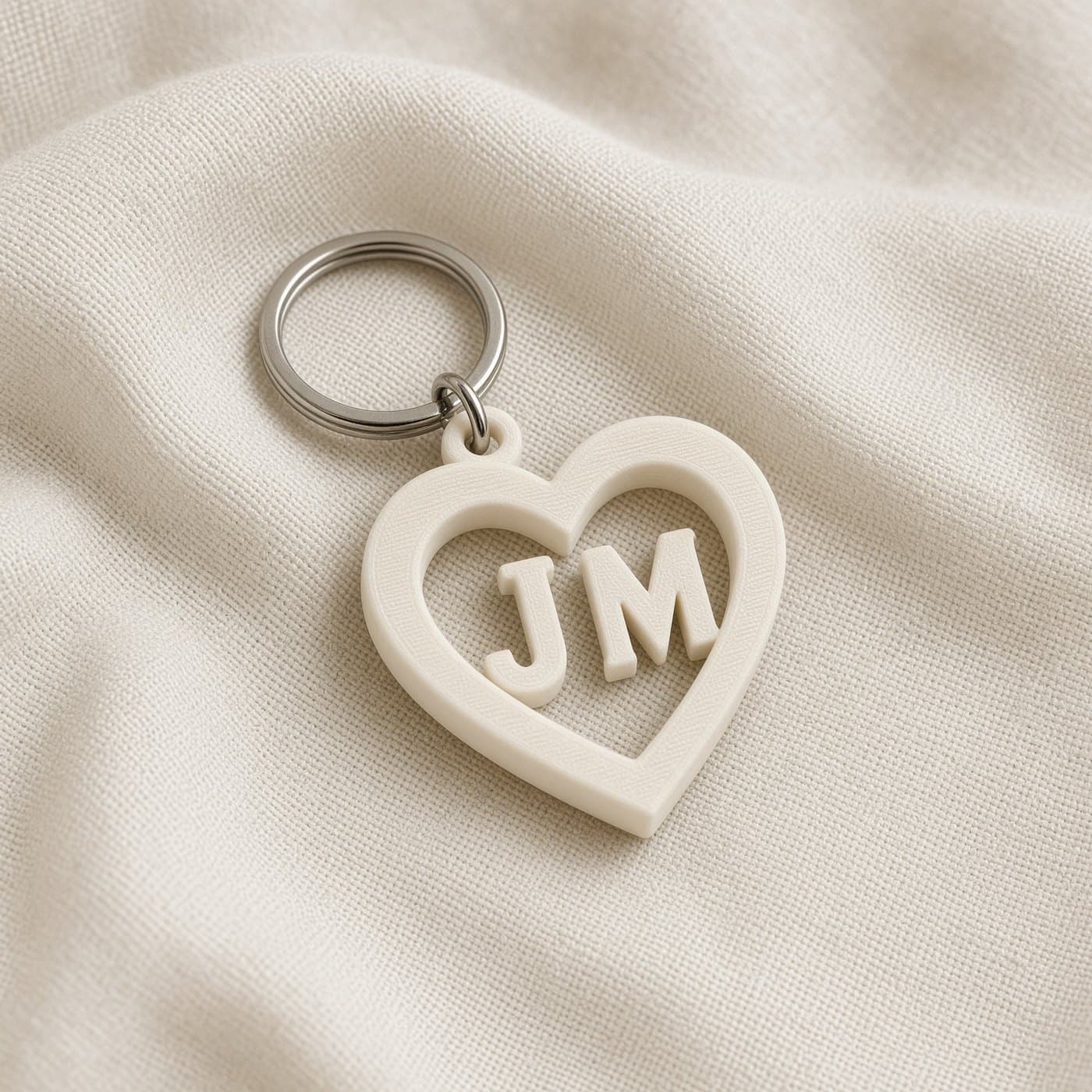 Heart Monogram Keychain