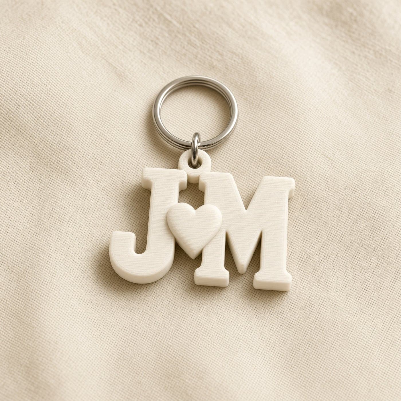Initials with Heart Keychain