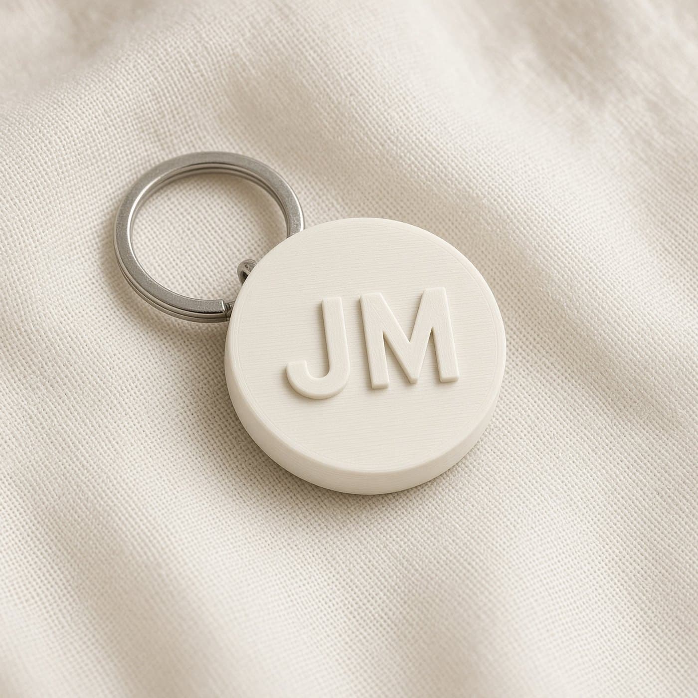 Round Disc Tag Keychain